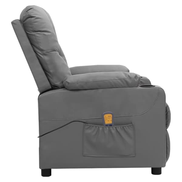 vidaXL Massagefåtölj grå konstläder