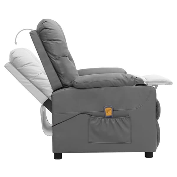 vidaXL Massagefåtölj grå konstläder