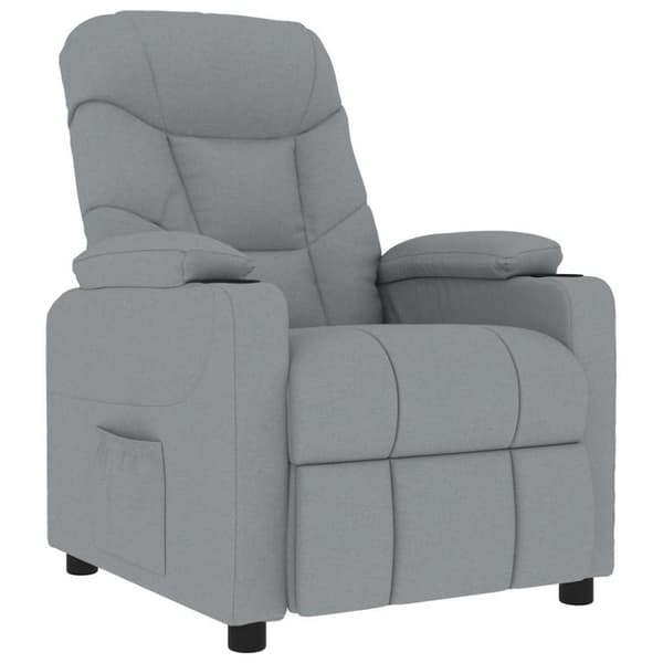 vidaXL Massagefåtölj ljusgrå tyg