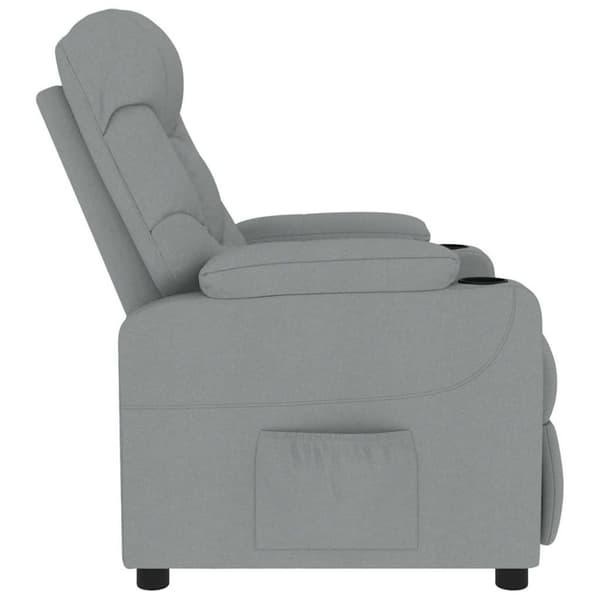 vidaXL Massagefåtölj ljusgrå tyg