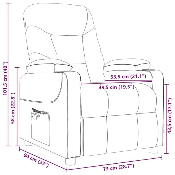 vidaXL Massagefåtölj ljusgrå tyg