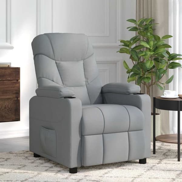 vidaXL Massagefåtölj ljusgrå tyg