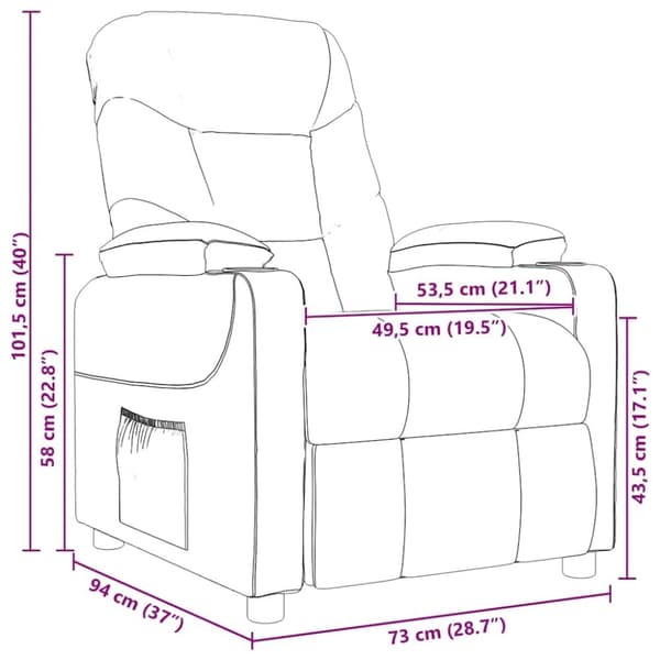 vidaXL Massagefåtölj svart tyg