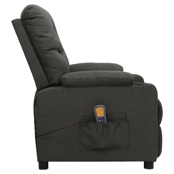 vidaXL Massagefåtölj mörkgrå tyg