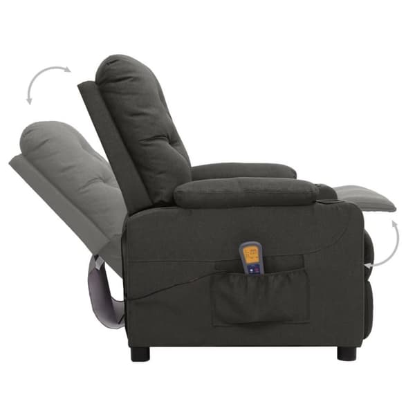 vidaXL Massagefåtölj mörkgrå tyg