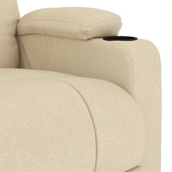 vidaXL Massagefåtölj gräddvit tyg