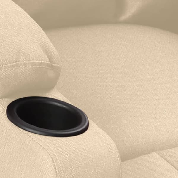 vidaXL Massagefåtölj gräddvit tyg