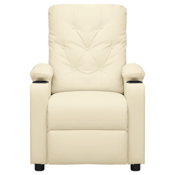 vidaXL Massagefåtölj gräddvit konstläder