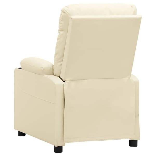 vidaXL Massagefåtölj gräddvit konstläder