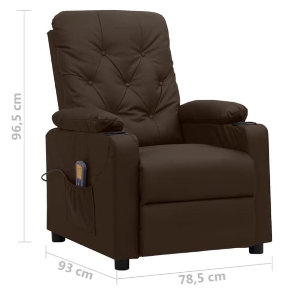 vidaXL massagestol kunstlæder brun