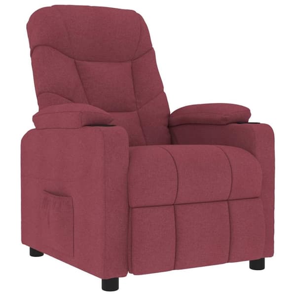 vidaXL Massagefåtölj vinröd tyg