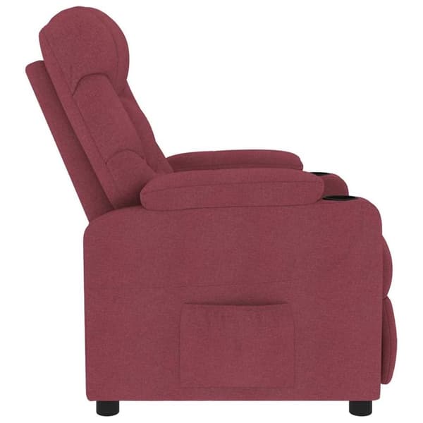 vidaXL Massagefåtölj vinröd tyg