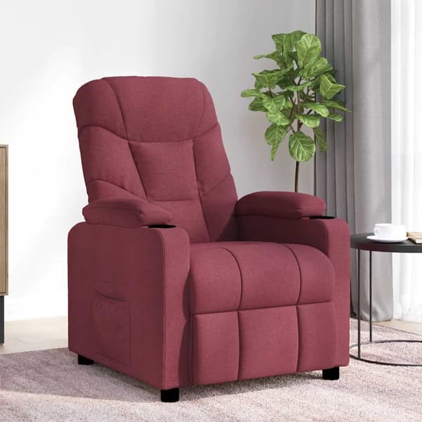 vidaXL Massagefåtölj vinröd tyg