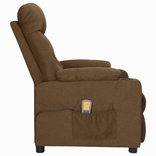 vidaXL Massagefåtölj brun tyg