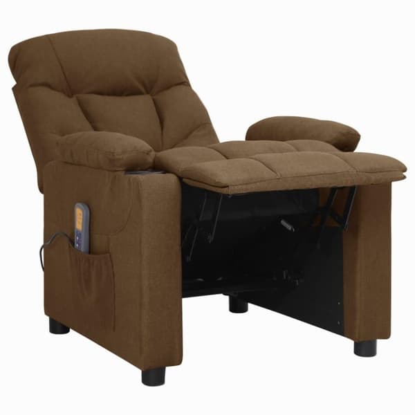 vidaXL Massagefåtölj brun tyg