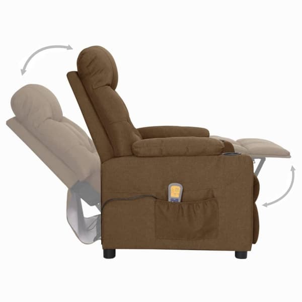 vidaXL Massagefåtölj brun tyg