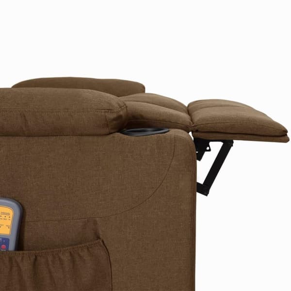 vidaXL Massagefåtölj brun tyg