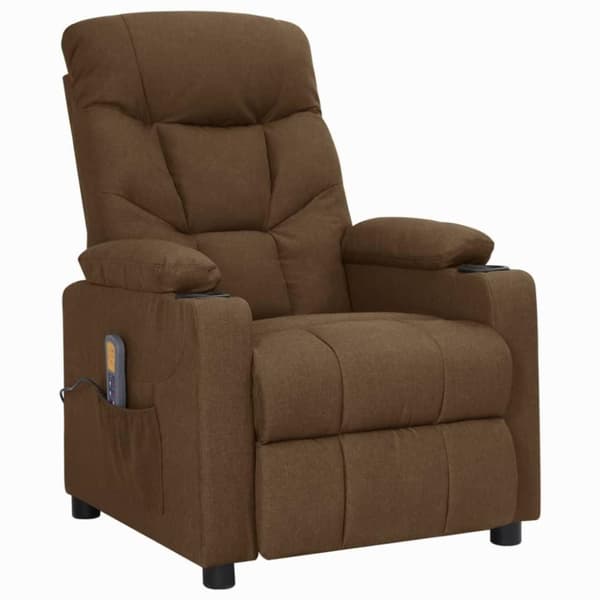 vidaXL Massagefåtölj brun tyg