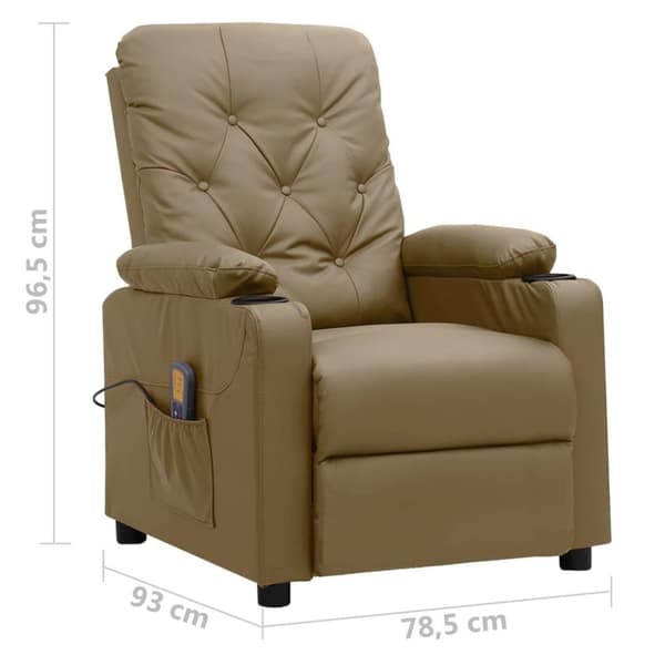 vidaXL Massagefåtölj cappuccino konstläder