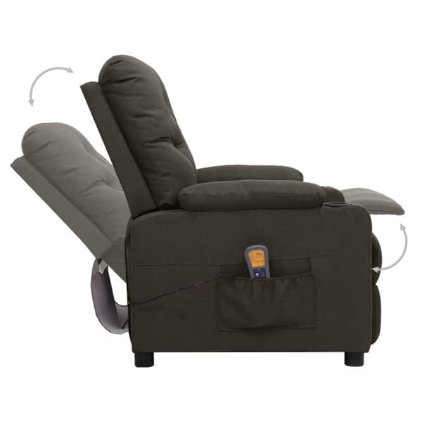 vidaXL massagestol stof gråbrun