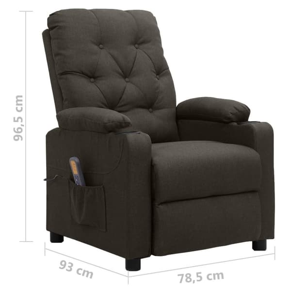 vidaXL massagestol stof gråbrun