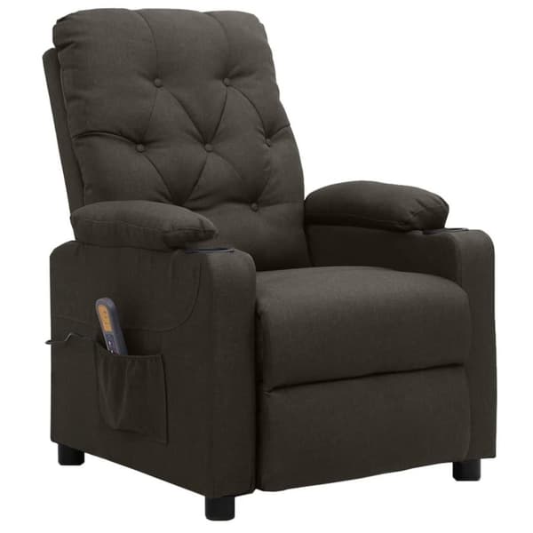 vidaXL massagestol stof gråbrun