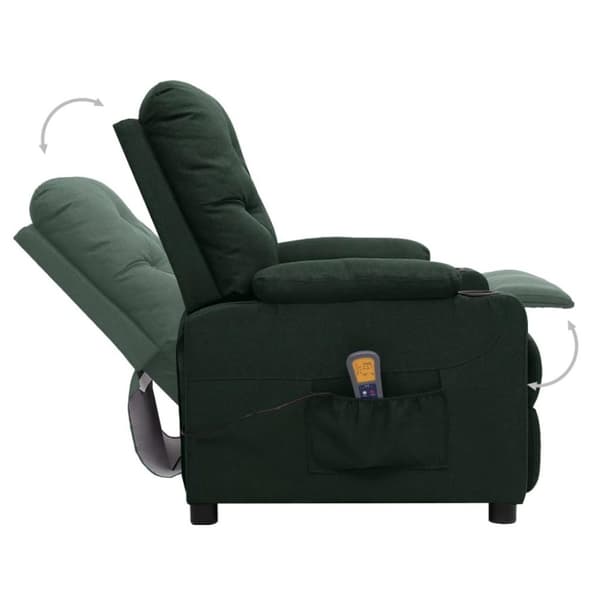 vidaXL massagestol stof mørkegrøn