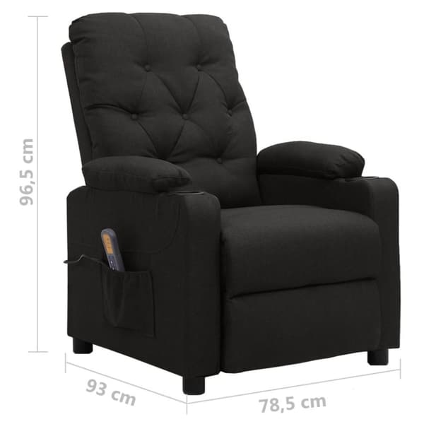 vidaXL Massagefåtölj svart tyg