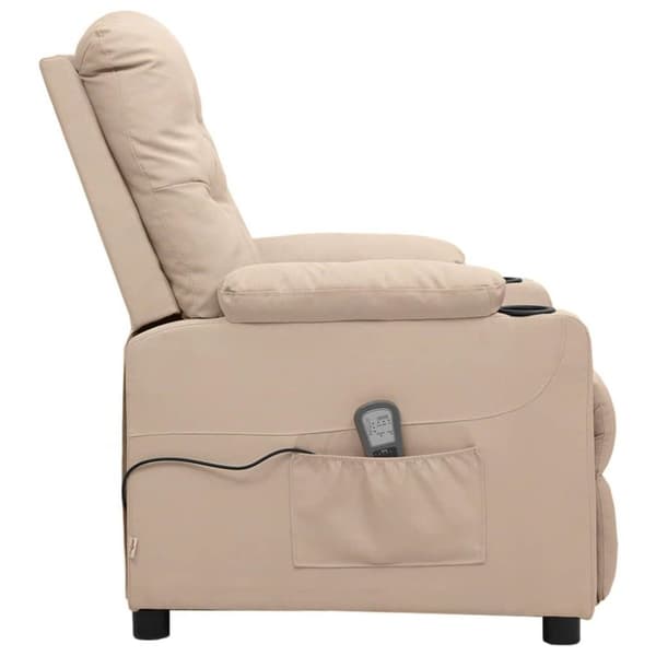 vidaXL massagestol stof cremefarvet