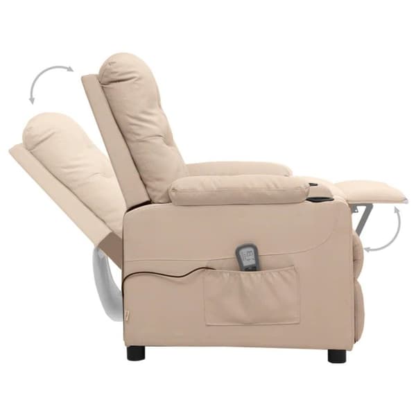 vidaXL massagestol stof cremefarvet