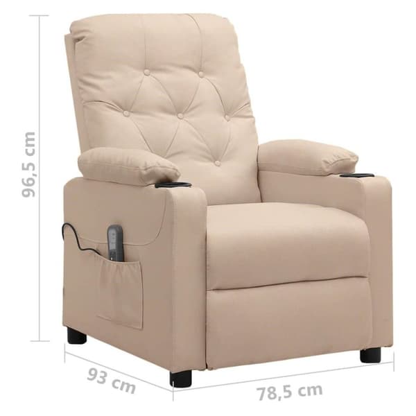 vidaXL massagestol stof cremefarvet