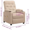 Miniatyrbillede 11 af 11: vidaXL massagestol stof cremefarvet