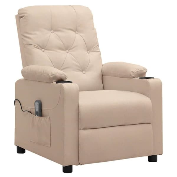 vidaXL massagestol stof cremefarvet