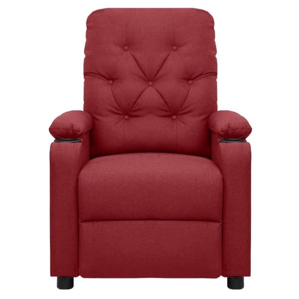 vidaXL Massagefåtölj vinröd tyg