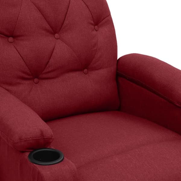 vidaXL Massagefåtölj vinröd tyg