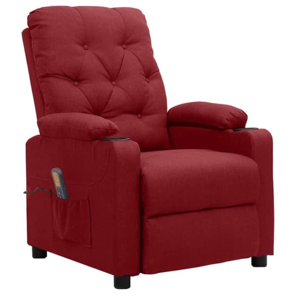 vidaXL massagestol stof vinrød