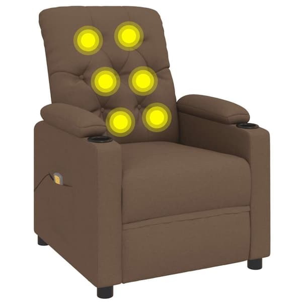 vidaXL massagestol stof brun