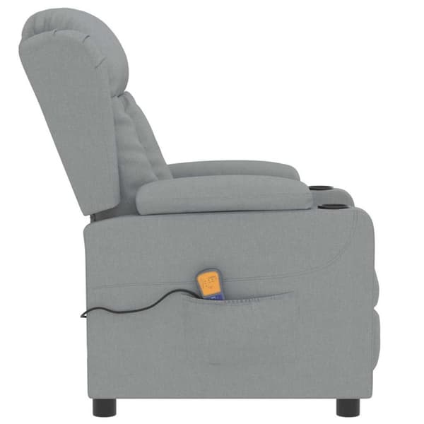 vidaXL Massagefåtölj ljusgrå tyg