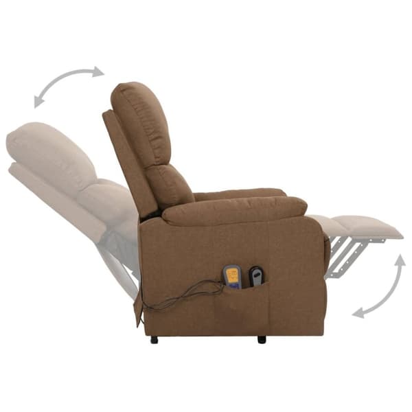 vidaXL massagestol med løftefunktion stof gråbrun