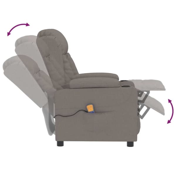 vidaXL massagestol stof gråbrun