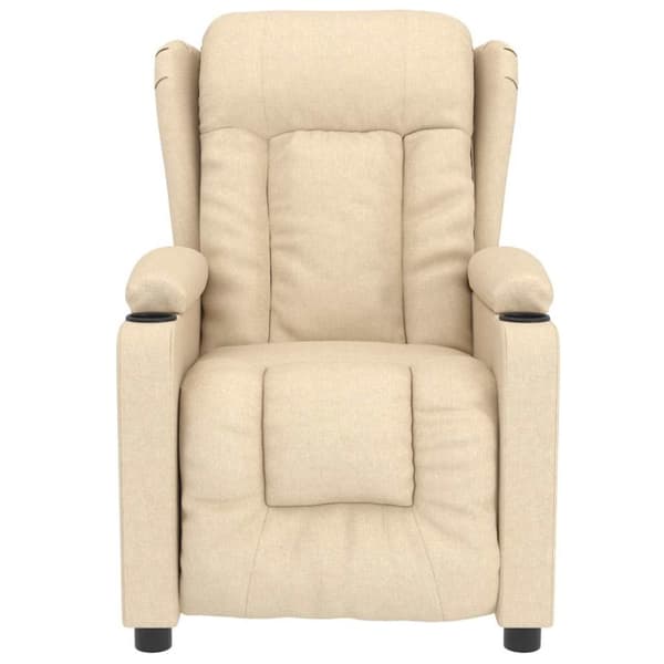 vidaXL massagestol stof cremefarvet