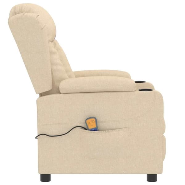 vidaXL massagestol stof cremefarvet