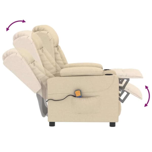 vidaXL massagestol stof cremefarvet