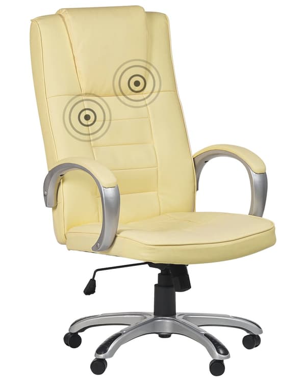 Kontrolstol med Massage og Varme Funktion Lavet af Kunstlæder Beige