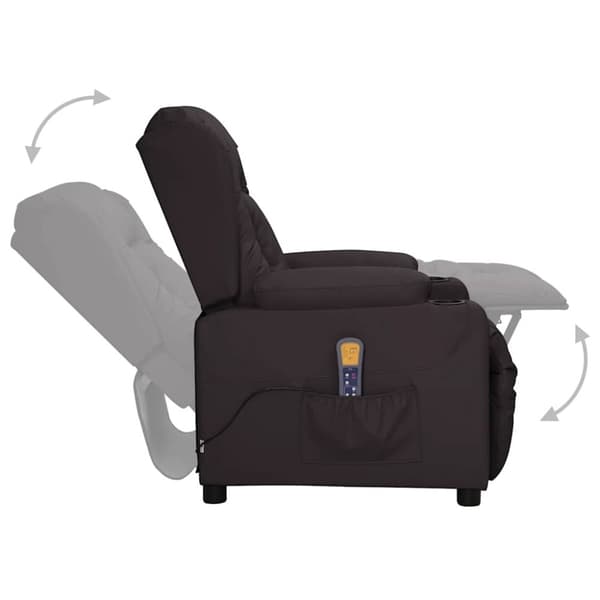 vidaXL Massagefåtölj svart konstläder