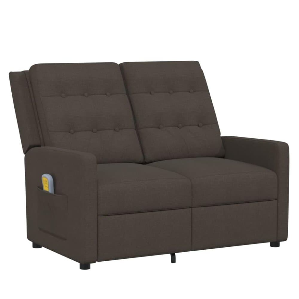vidaXL 2-sits massagestol brun tyg