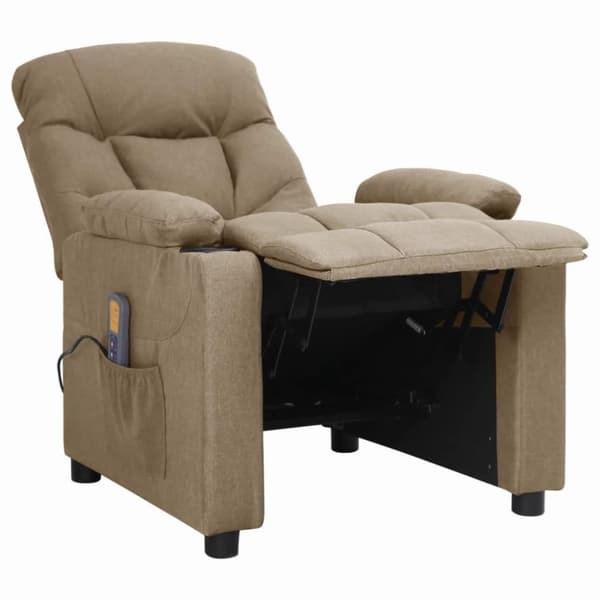 vidaXL Massagefåtölj taupe tyg