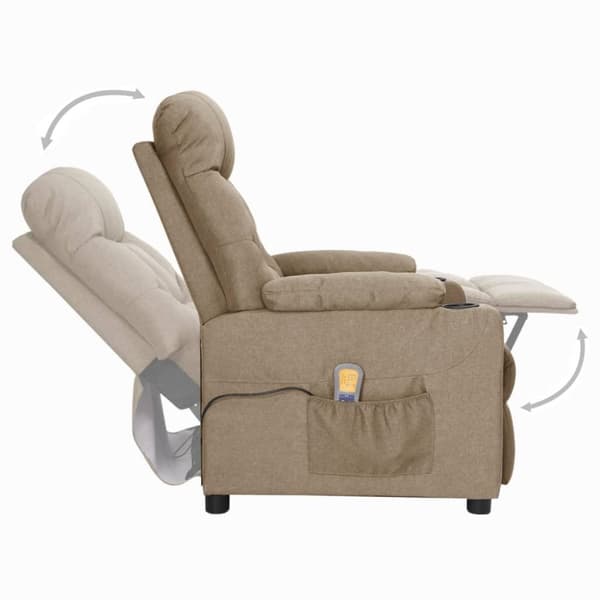 vidaXL Massagefåtölj taupe tyg
