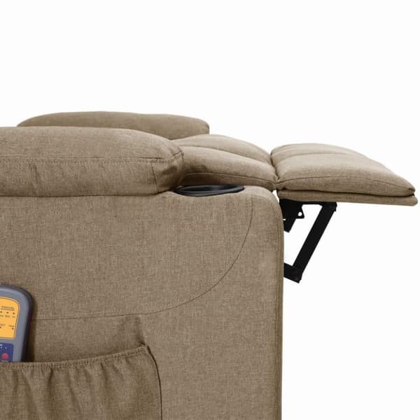 vidaXL Massagefåtölj taupe tyg