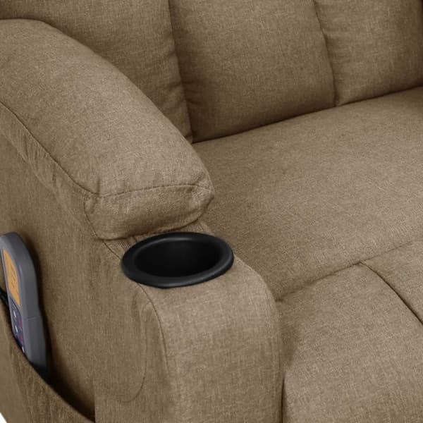 vidaXL Massagefåtölj taupe tyg